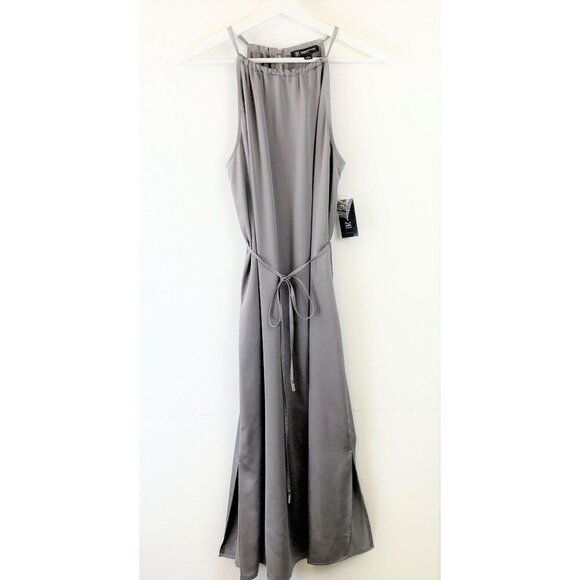 NWT INC International Concepts Satin Crepe Halter-Neck Midi Dress Size 8 - Picture 3 of 11